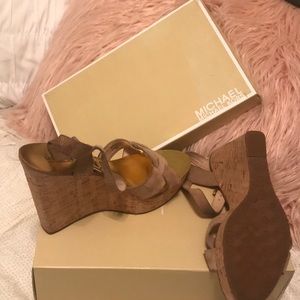 Michael Kors wedge sandals practically new